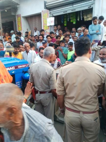 Bulldozers were driven onto a concrete house, and villagers blocked the road.