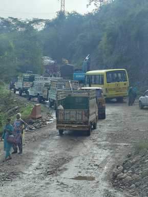 Under-construction NH 3 remained closed for three hours in Darkoti, causing inconvenience to commuters.