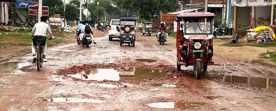 Ganpati went, Matarani came...but the potholes on the road remained unfilled.