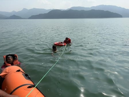 Cadets learnt skills to deal with emergency situations during sailing
