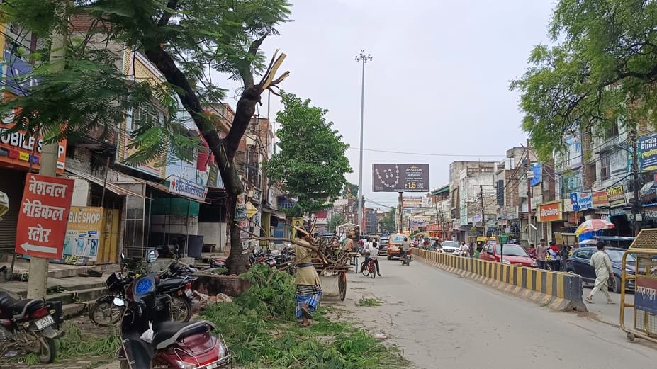 Administration busy in preparations for Dussehra, pruning of trees in the city is taking place