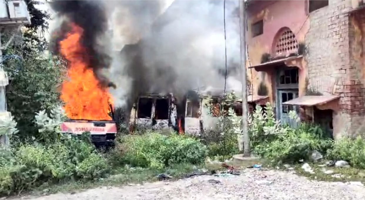 Three ambulances parked at the CHC caught fire.