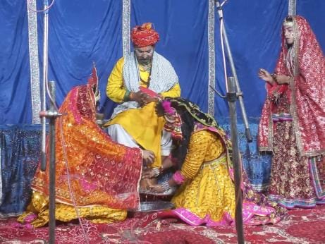 Lord Krishna washed Sudama's feet with his tears.