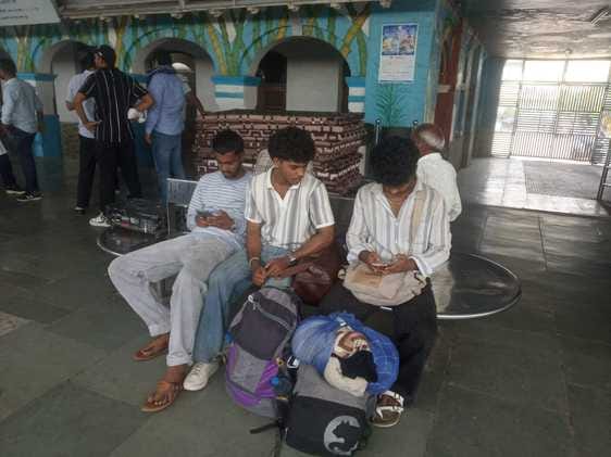 Amrapali Express arrived three and a quarter hours late.