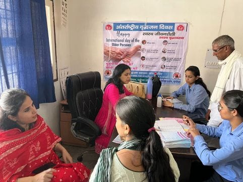165 people were examined in the health check-up camp.