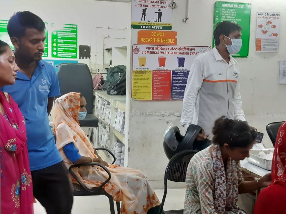 The dust made breathing difficult...the patient gasped.