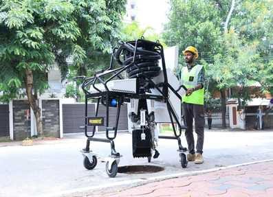 The municipal corporation's robot will clean deep drains in 20 minutes.
