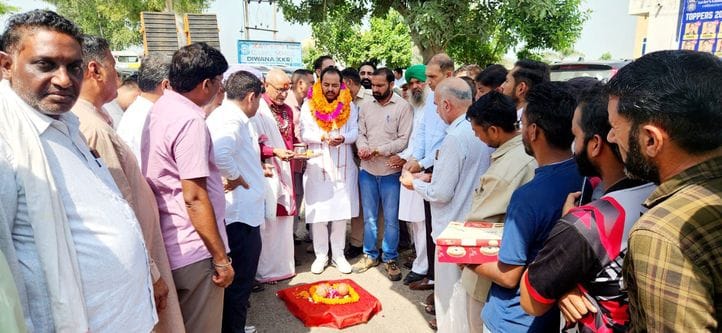 Former MLA laid the foundation stone for the road in Guhla area.