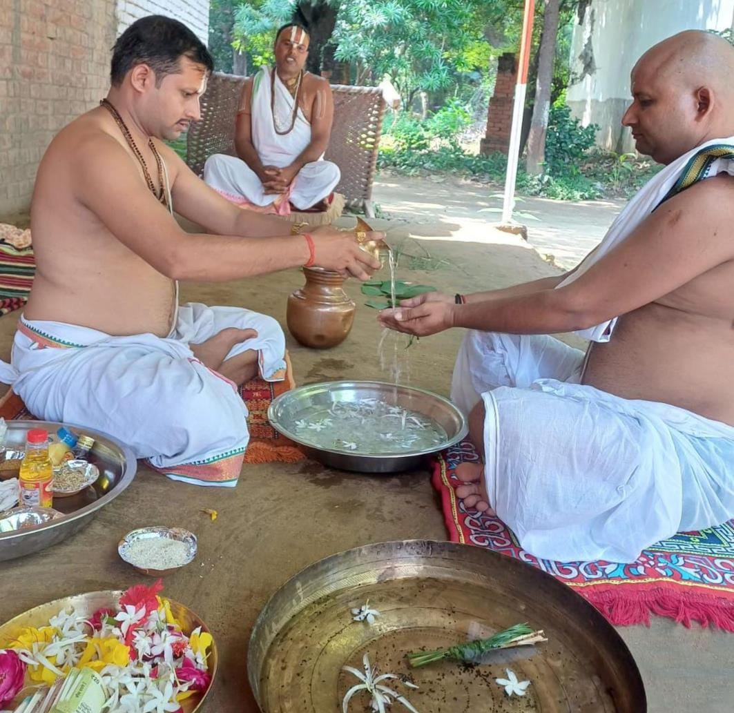Seeking blessings from ancestors by offering Pind Daan