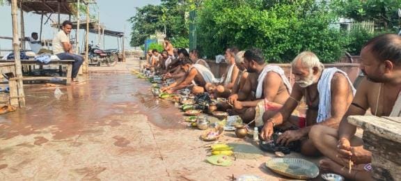 The ancestors departed with the offering of tarpan
