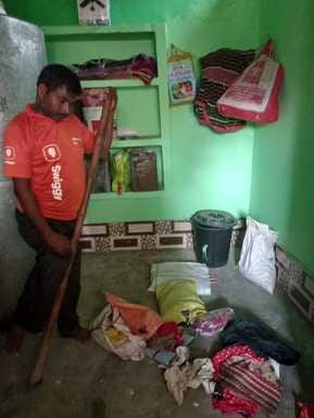 Criminals raided the house of a disabled person and looted cash worth Rs 70,000.