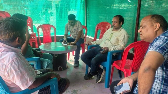 The team reached the village affected by Japanese encephalitis and saw the treatment slips.