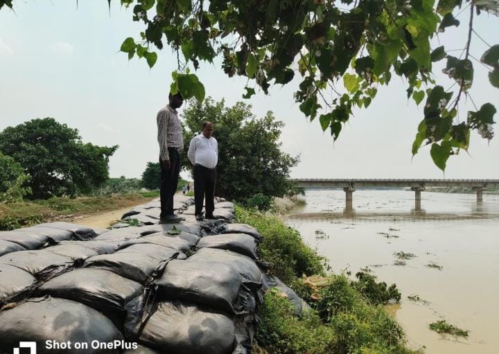 The water level of the Saryu River has decreased by 10 cm.