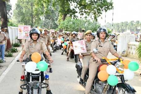 The bike rally of women police echoed the message of a strong women-prosperous state.