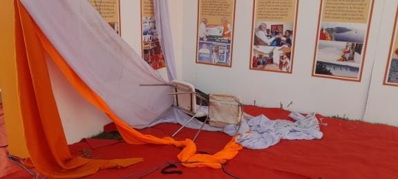 Gandhi Jayanti is still far away, but the exhibition on PM Modi is in ruins