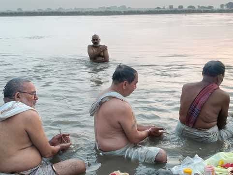 The ancestors departed after immersing their ancestors and blessing their loved ones