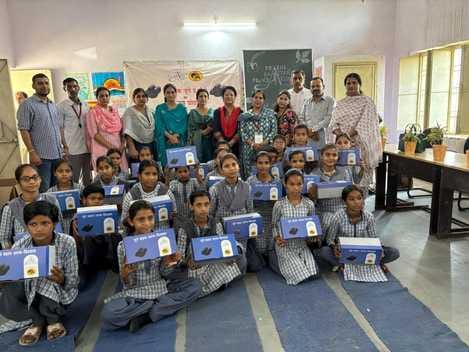 Shoes were donated to 147 needy girl students.