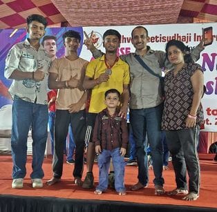 Pallav won bronze medal in gymnastics