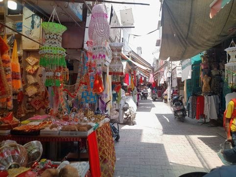 Encroachment by shopkeepers has turned market roads into narrow lanes.