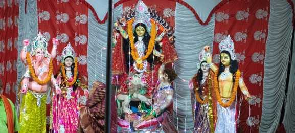Mother's court is decorated...queues of devotees are forming.