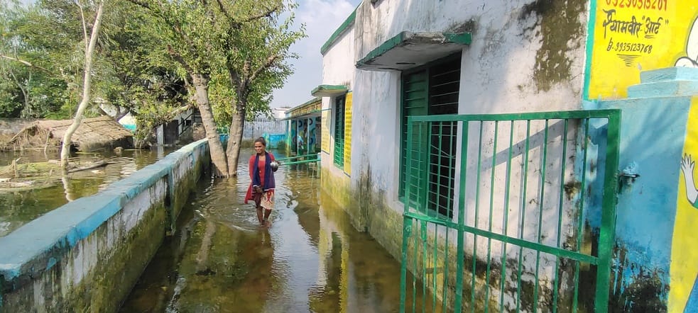 Water filled on roads and in houses became a problem