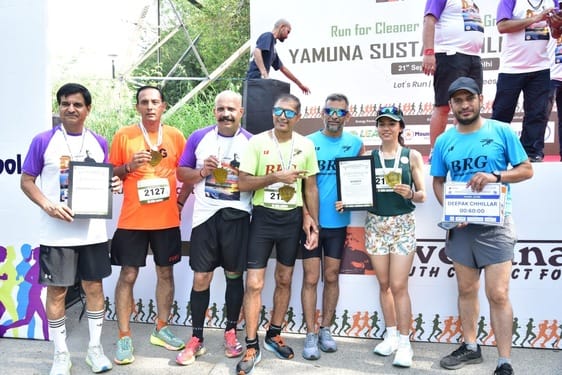 Bahadurgarh Runners Group's impressive performance in Yamuna Sustainability Run