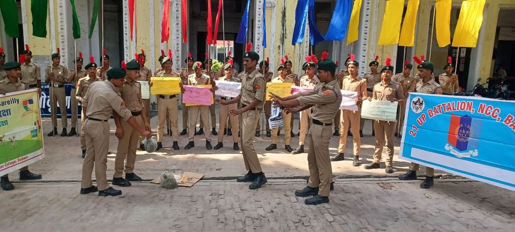 Awareness about single use plastic was created through street play.