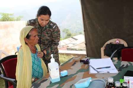 180 people were examined in the health camp.