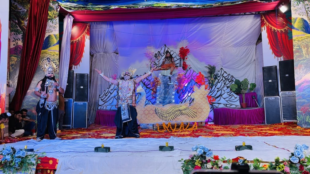 The first scene shows the dialogue between Ravana and Nandigana and Vedavati and Ravana.