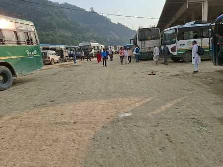 After the flood, traffic started from Dharampur bus stand.