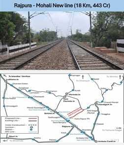 18 km long railway line will be laid from Rajpura station to Mohali.