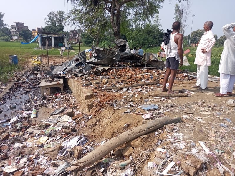 Explosion at a firecracker factory in Bakhira