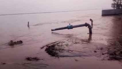 The water tank in Thata's Madiya was submerged in the Ganges