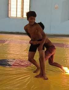 Selection trials for junior boys wrestling
