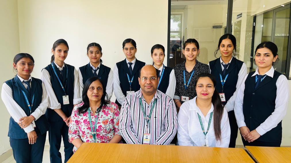 Eight girl students were selected in a private company.