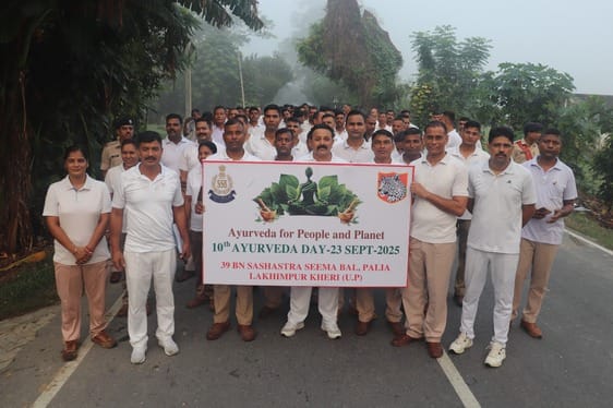 Awareness was created by organizing a foot march on Ayurveda Day