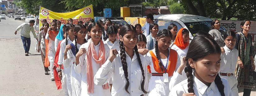 Slogans were raised to plant trees and save lives.