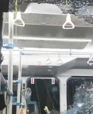 The glass of the DTC bus that was flagged off was broken.