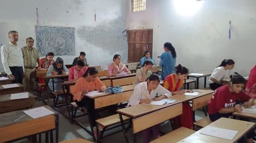 Re-appear exam was conducted in a peaceful environment at 15 examination centres in the district.
