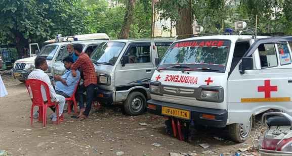 Life-saving facilities are missing... private ambulances are only taking critical patients to the hospital.