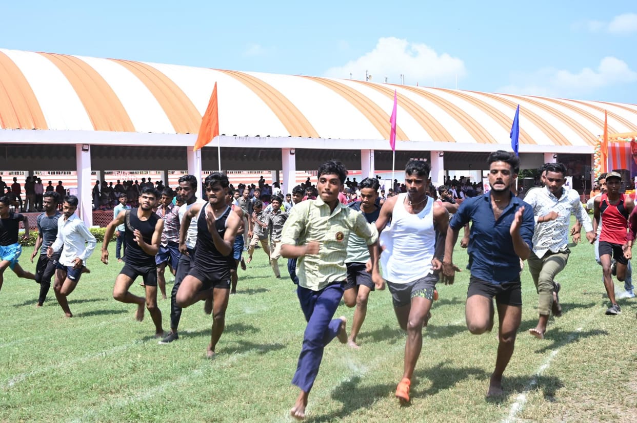 Players sweated it out in the sports competition