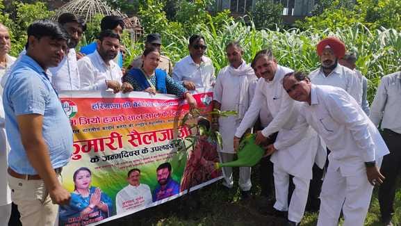 Celebrated Kumari Selja's birthday by distributing fruits