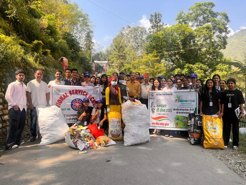 Students cleaned the Rampur College campus.