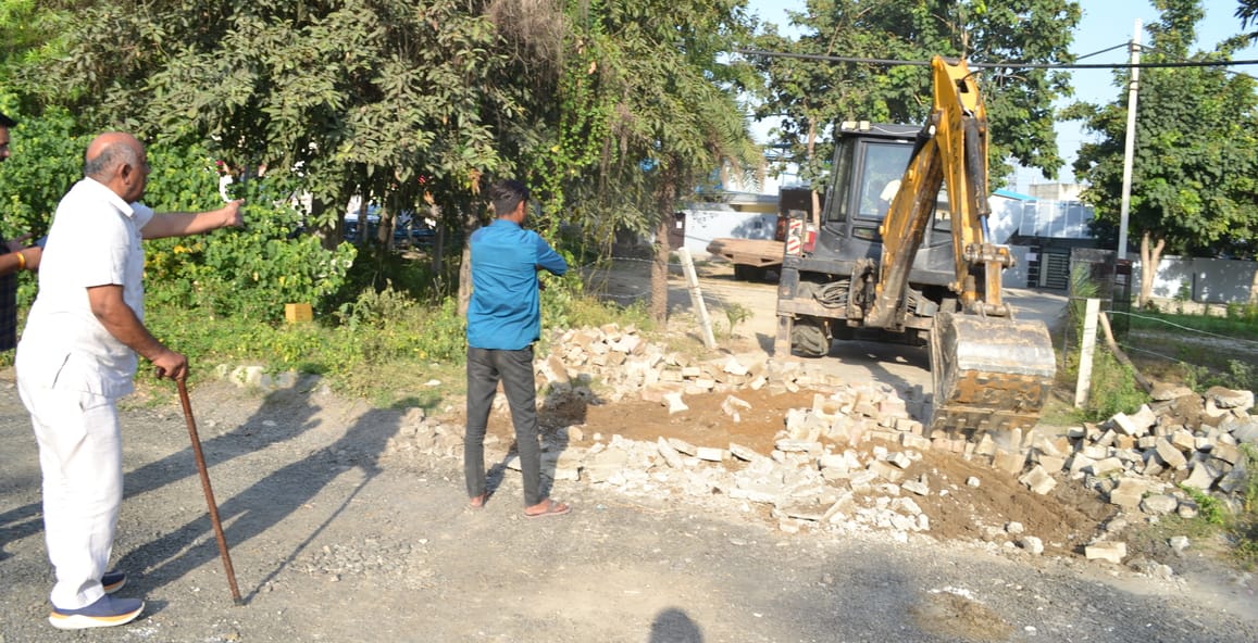 A road constructed three years ago from MP funds was uprooted on the orders of the High Court.