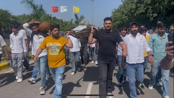 The effigy of the university administration was burnt