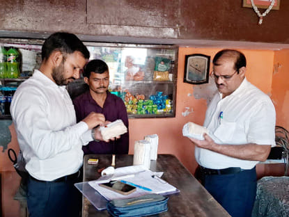 The Food Safety Department team took a sample of Bundi laddu.