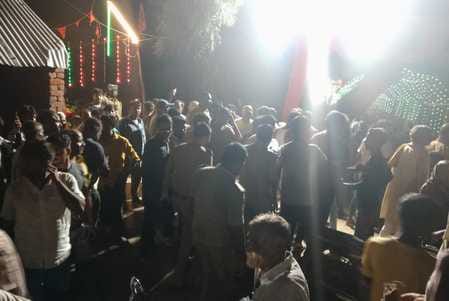 Dispute escalated over removing the chandelier and hoisting the flag...three people detained
