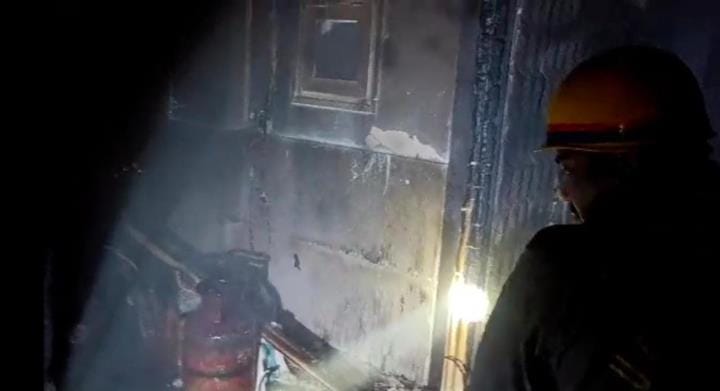 A massive fire broke out in a two-story house