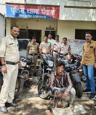 A vehicle thief who stole bikes and hid them in ruins has been caught and is now in jail.