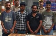 The Highway Security patrol team arrested four people who were stealing electric wires.